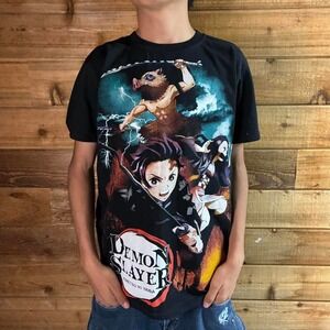 Black Demon Slayer all over print  anime tee
